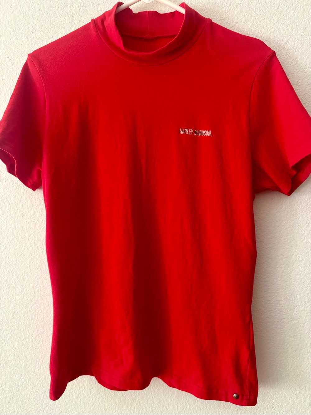 HARLEY-DAVIDSON Red mock neck top Sz -M-L